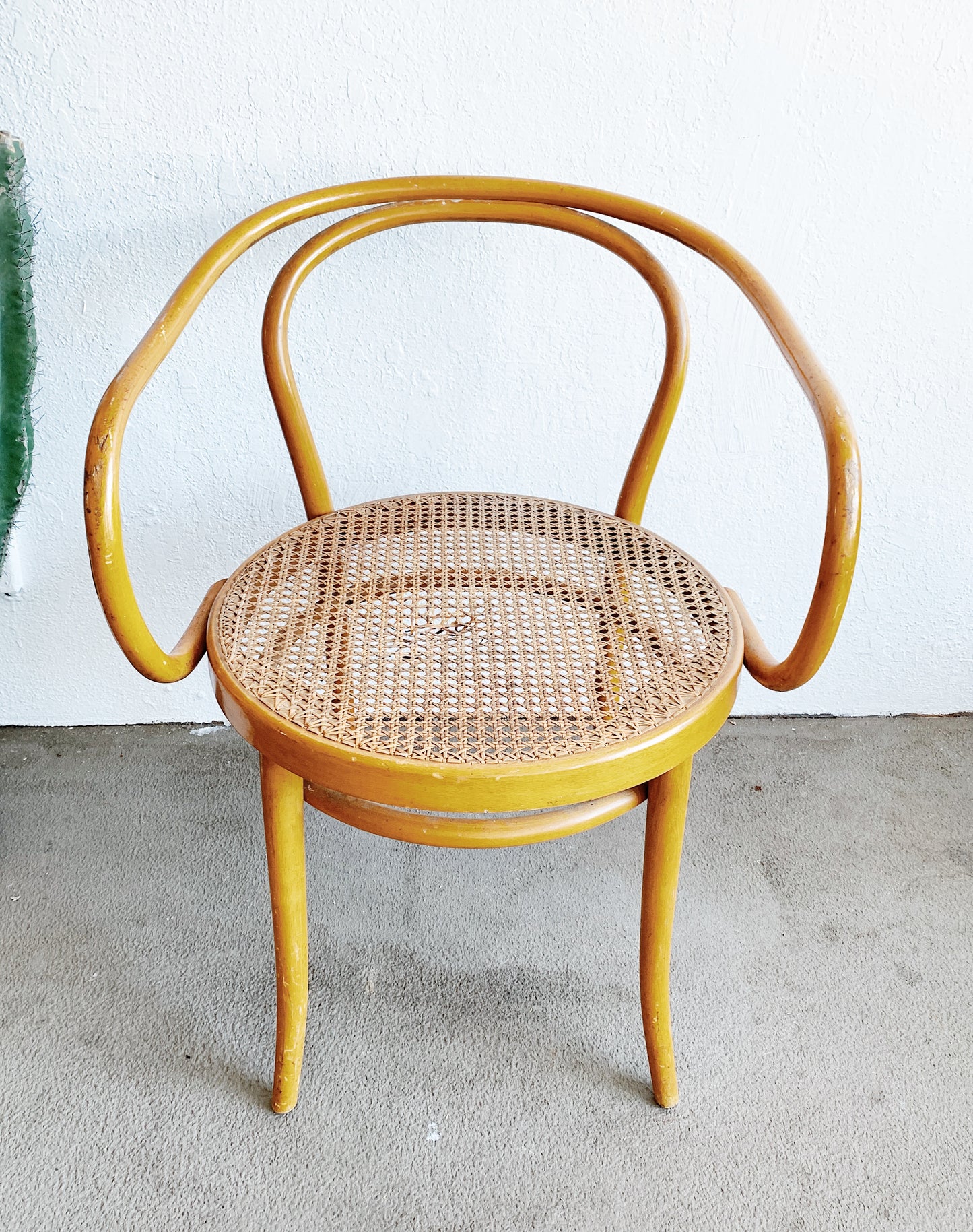 Vintage Thonet Style Bentwood Caned Chair