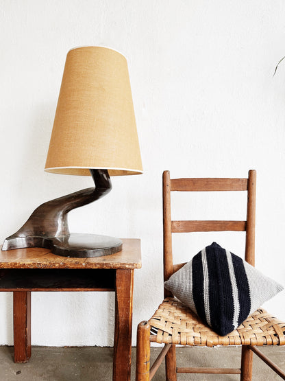 Handmade Burl Lamp with Original Shade