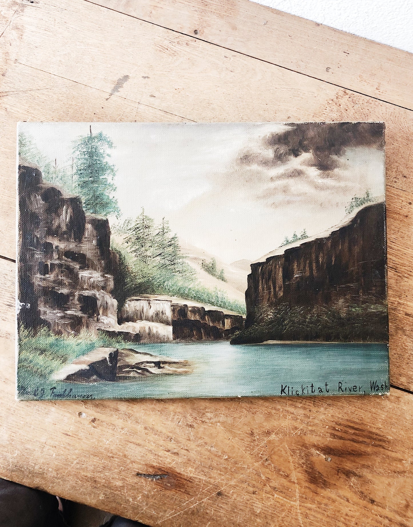 Antique Landscape Oil on Linen