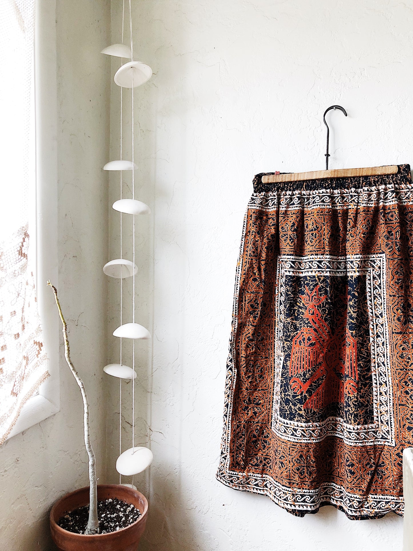 Vintage Hand Painted Batik Folk Skirt
