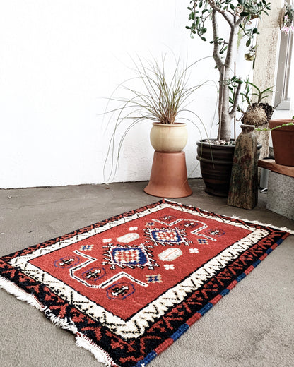Vintage Plush Wool Hand Knotted Rug