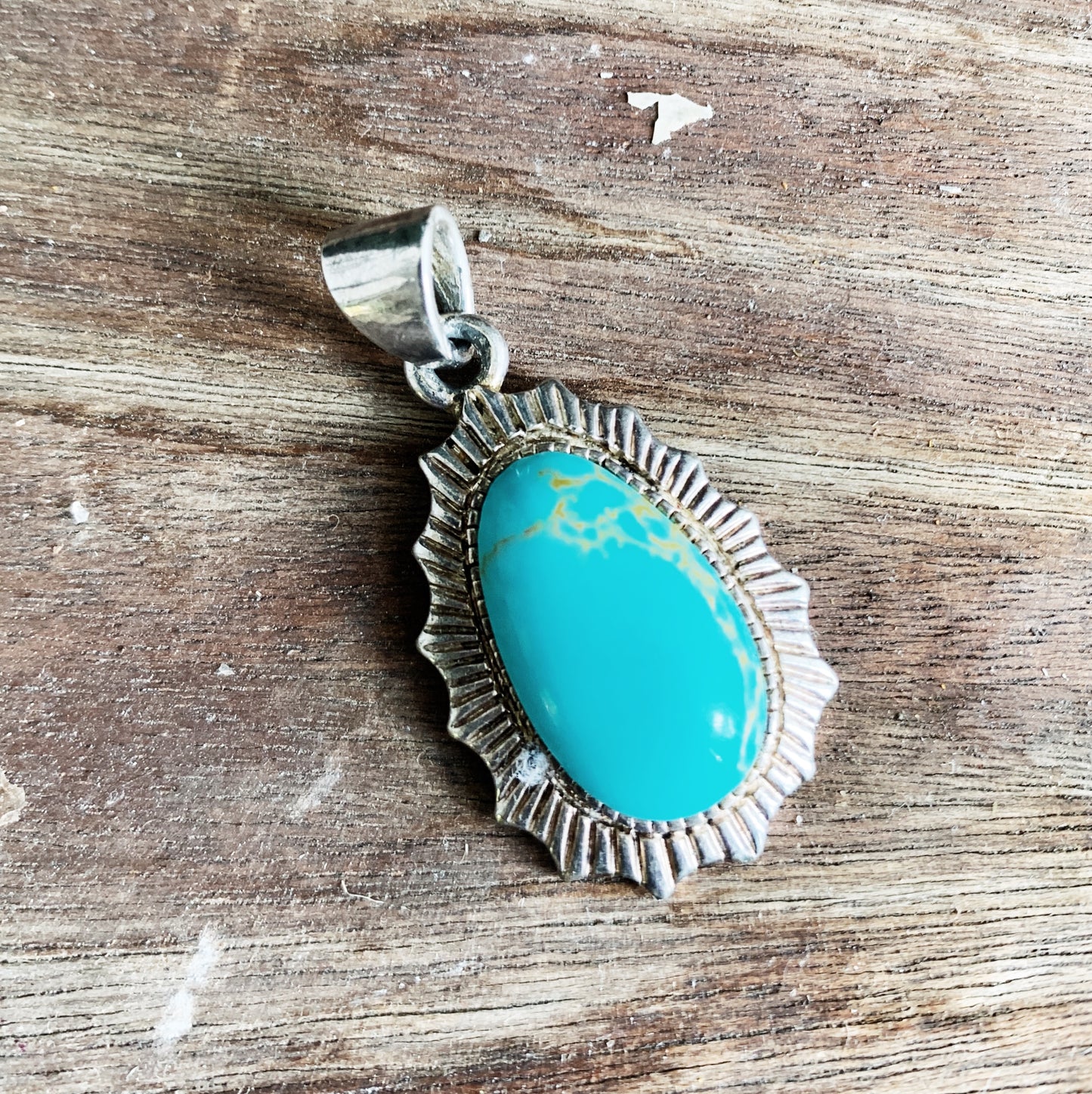 Vintage Turquoise and Sterling Pendant
