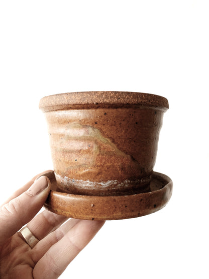 Vintage Stoneware Tray Pot