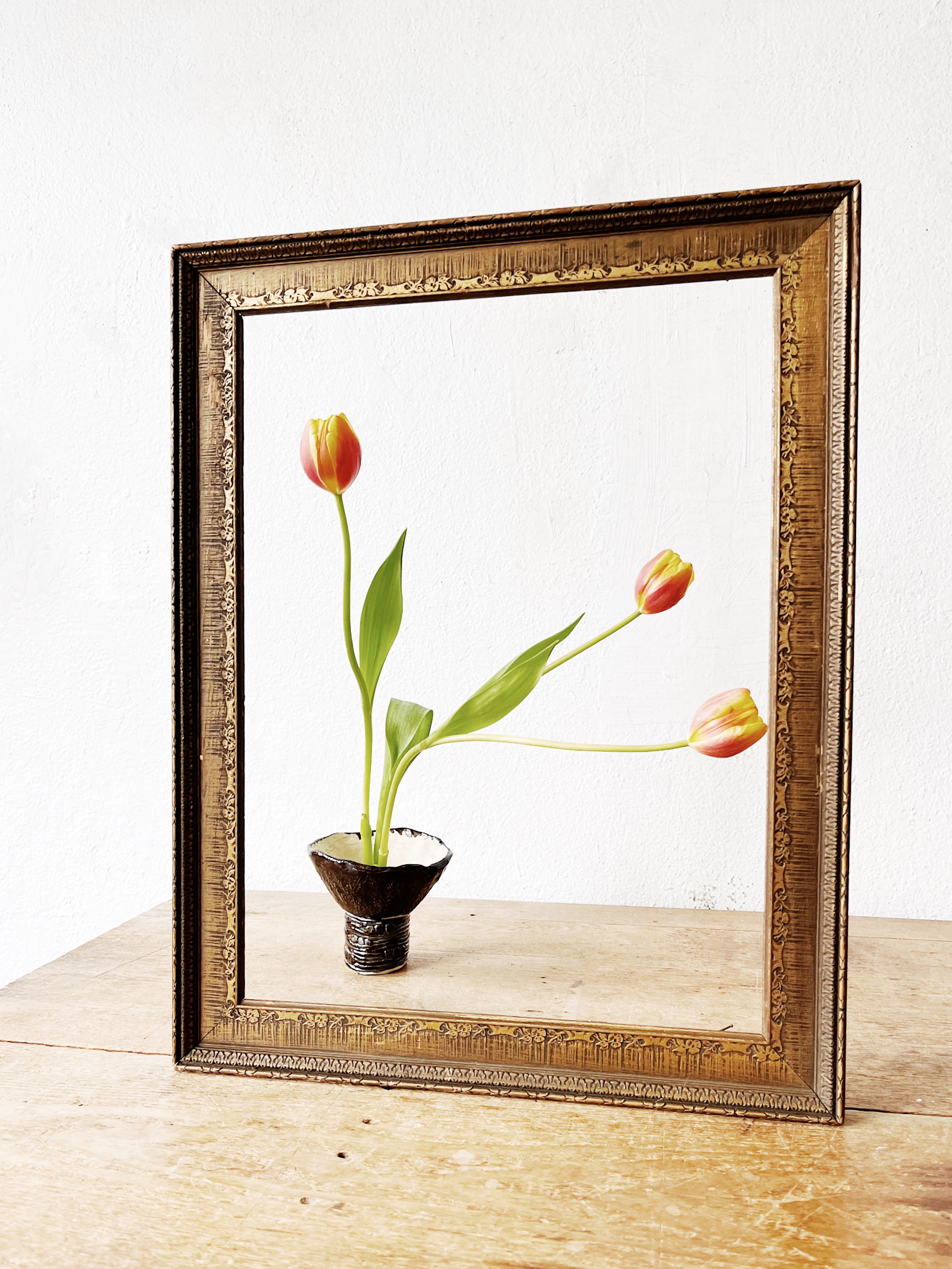 Large Antique Carved Wood Frame