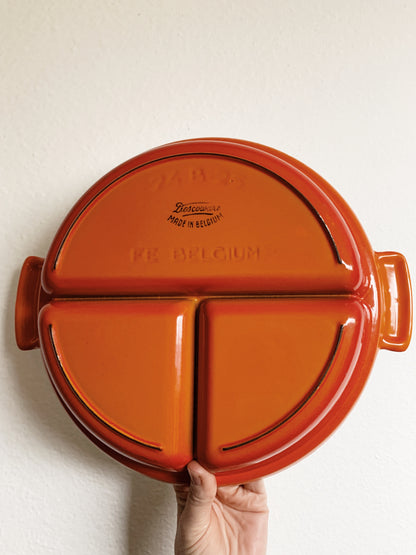 Mid Century Descoware Porcelain Coated Cast Iron Lidded skillet