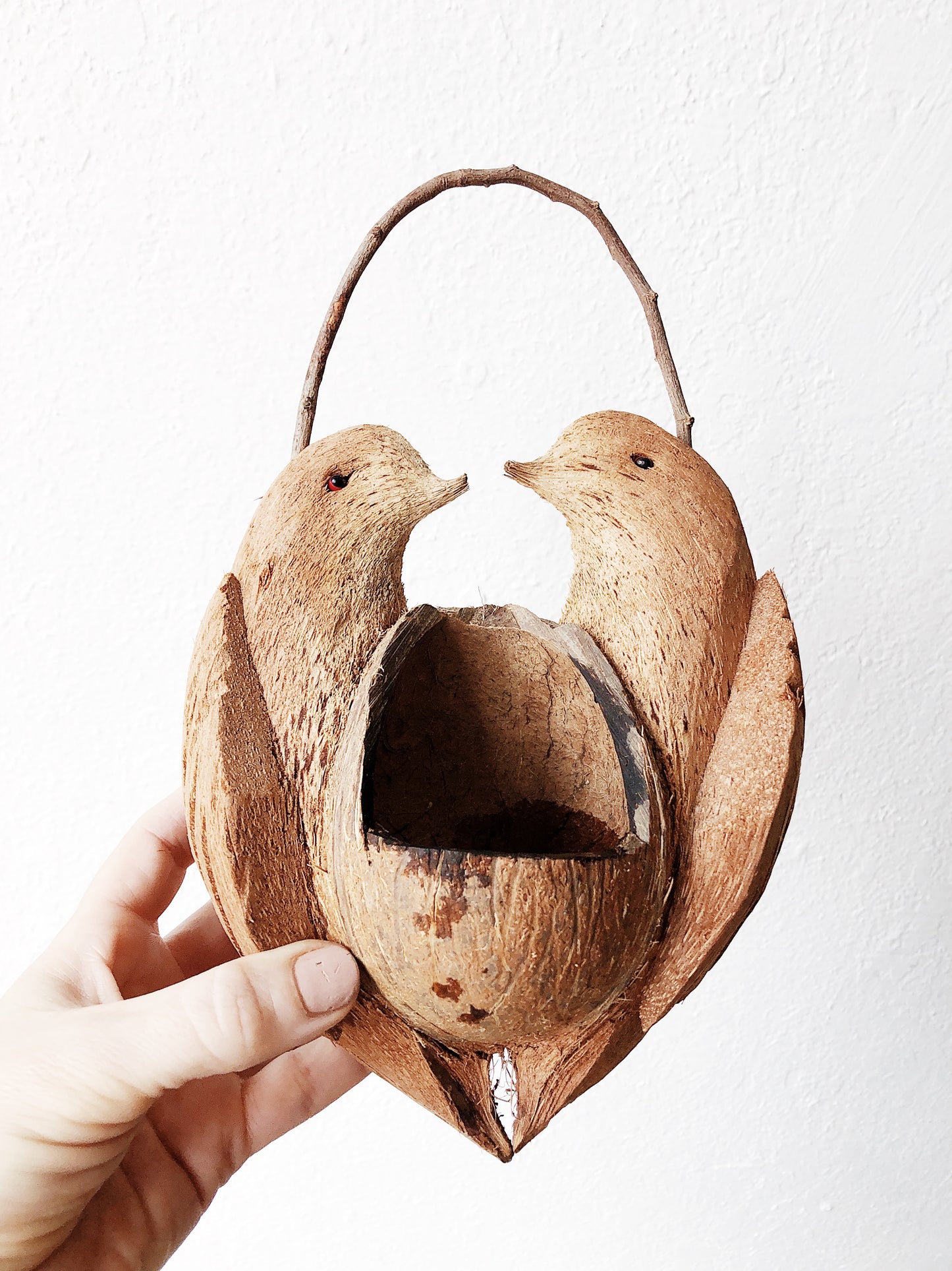 Vintage Coconut Shell Planter