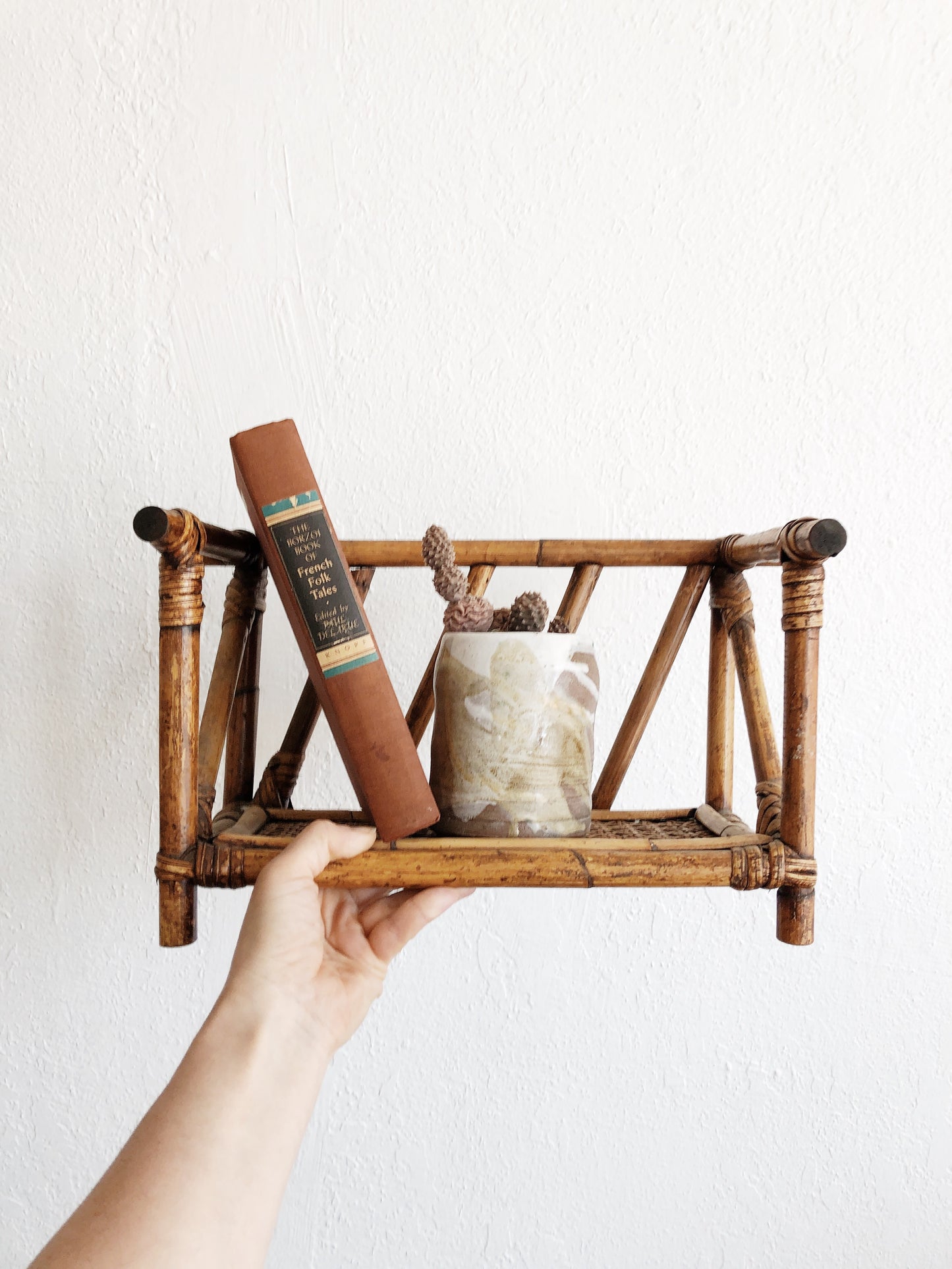 Vintage Bamboo Book Shelf