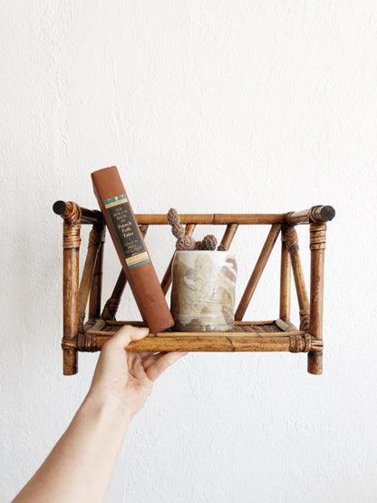 Vintage Bamboo Book Shelf