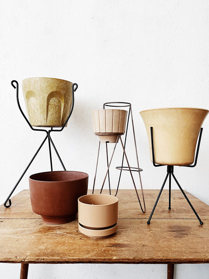 Mid Century Planters and Stands