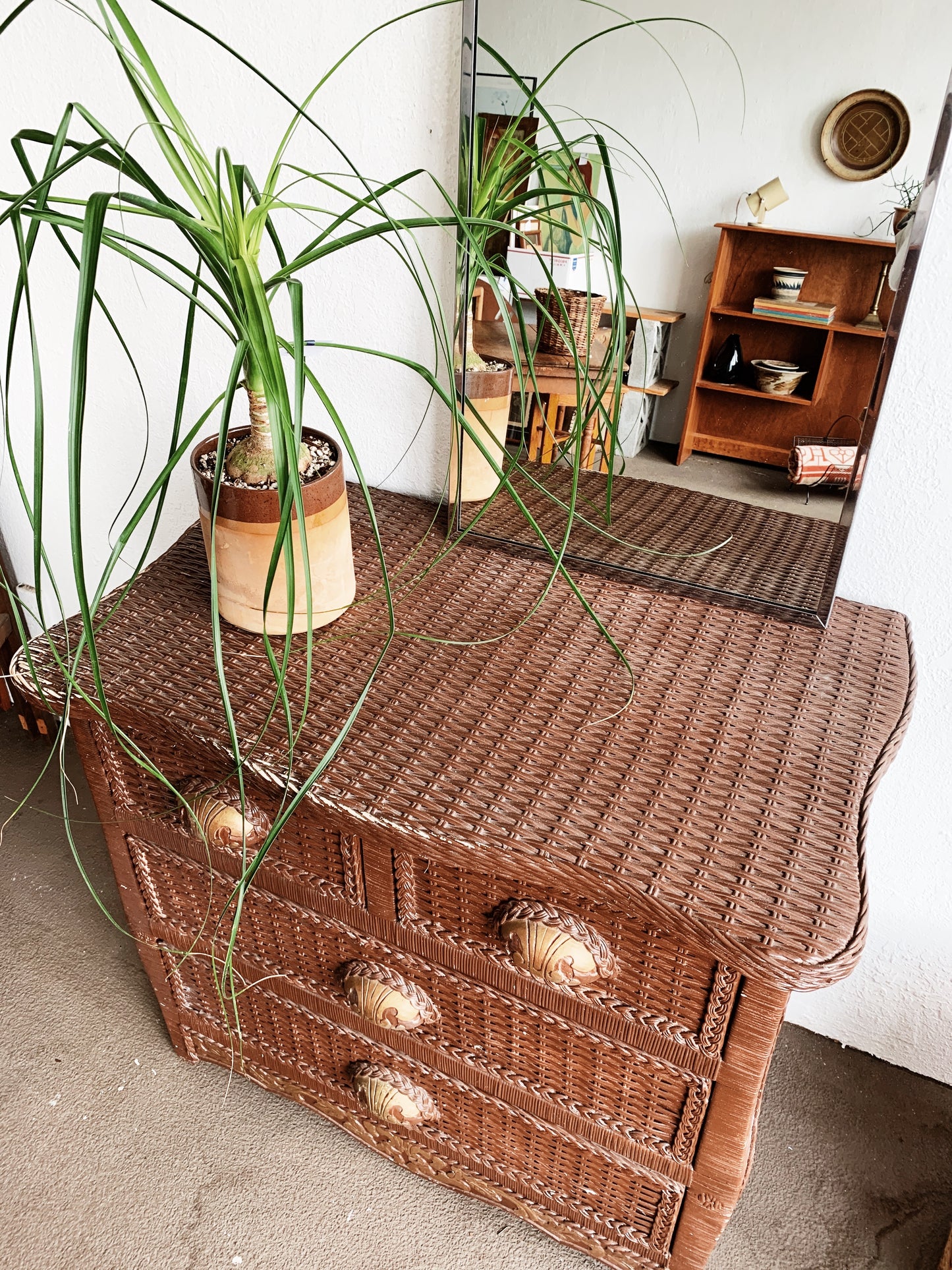 Vintage Wood Framed Chest of Drawers