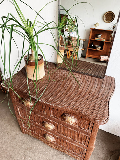 Vintage Wood Framed Chest of Drawers
