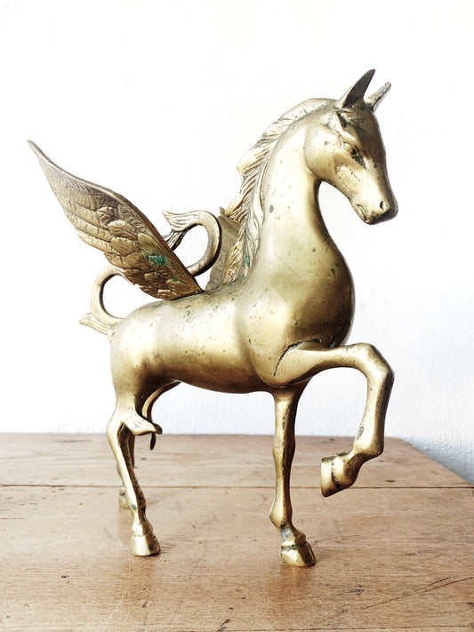 Large Antique Brass Pegasus