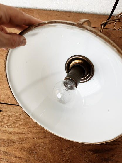Vintage Milk Glass Pendant Lamp