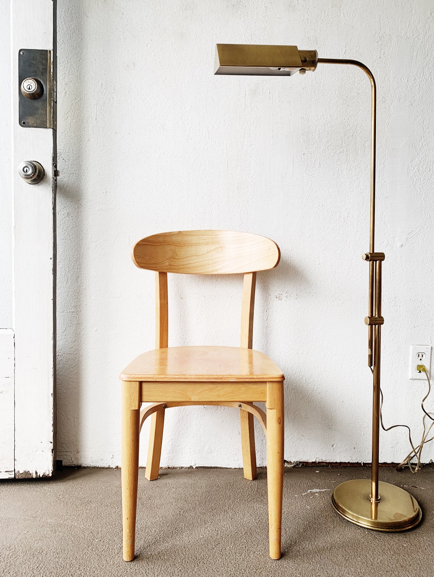 Vintage Brass Floor Lamp with Dimmer
