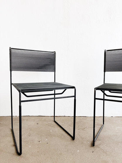 Pair Original Giandomenico Belotti for Fly Line Spaghetti Chairs