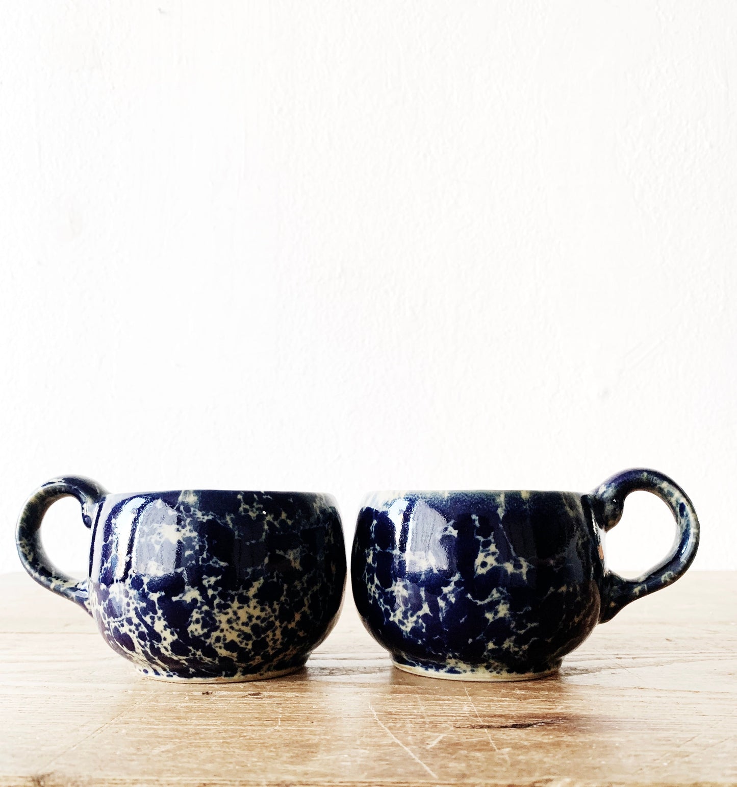 Bennington Potters Blue Agate Mugs