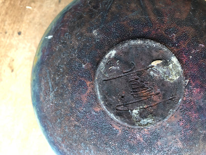 Handmade Raku Saucer Vase