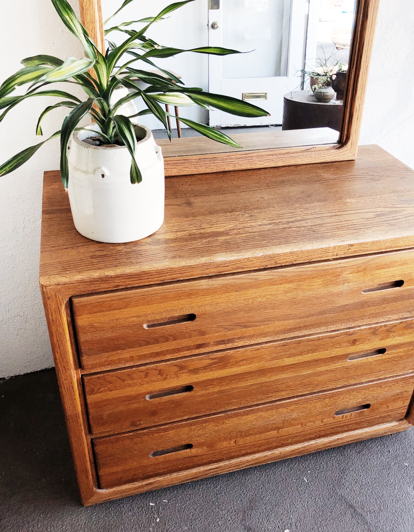 Vintage Arched Mirror and Dresser
