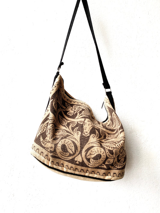 Vintage Longhorn Print Cotton Bag
