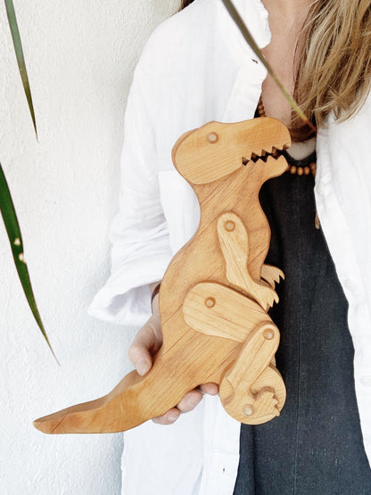 Vintage Handmade Wood T-Rex