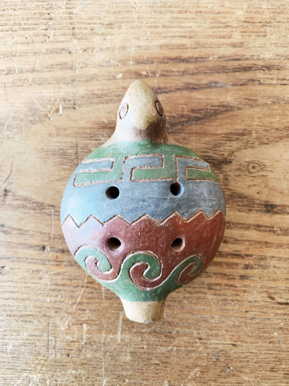 Vintage Clay Turtle Whistle