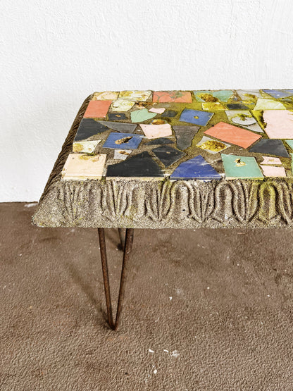 Vintage Mosaic Stone Bench