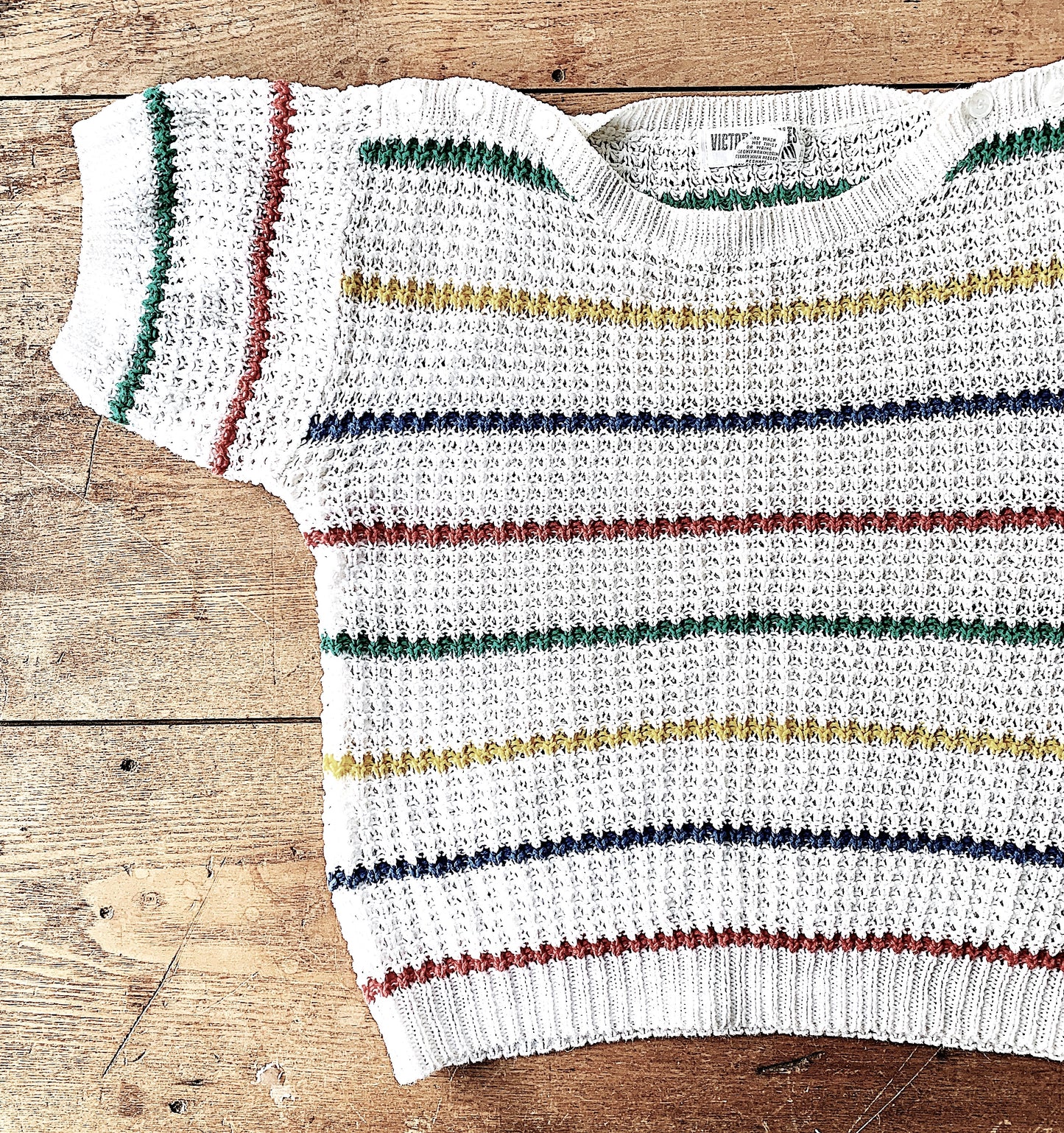 Vintage Cotton Rainbow Knit Sweater
