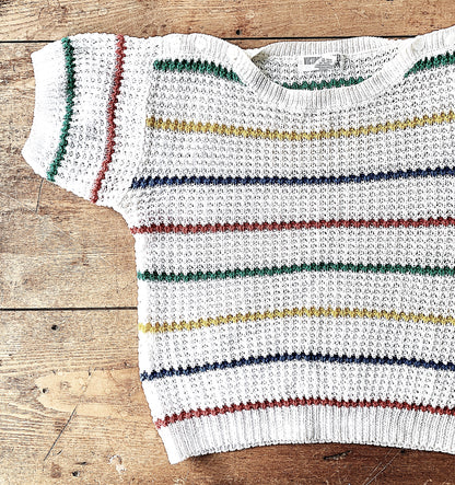 Vintage Cotton Rainbow Knit Sweater