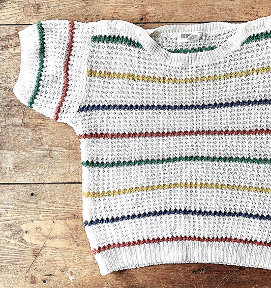 Vintage Cotton Rainbow Knit Sweater