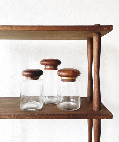 Vintage Teak Canister Set