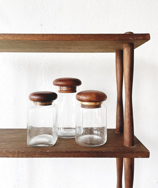 Vintage Teak Canister Set