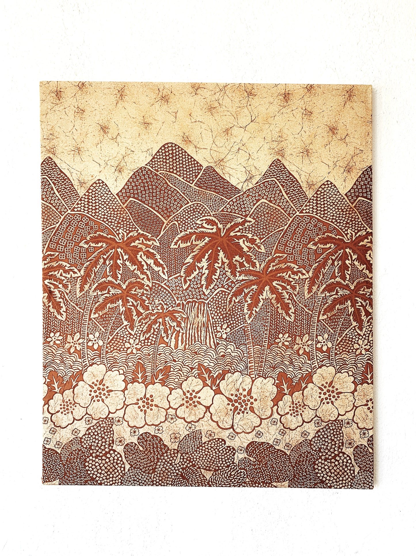 Large Vintage Batik Fabric Art Panel