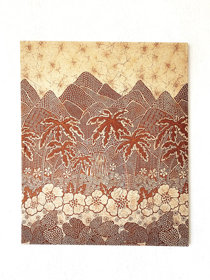 Large Vintage Batik Fabric Art Panel