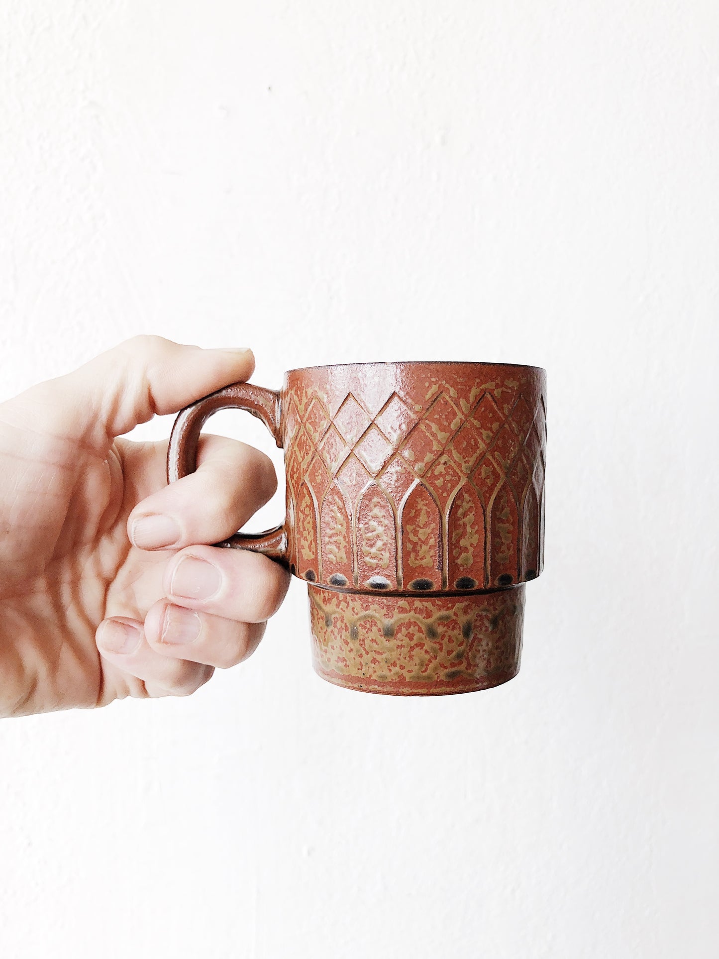 Mid Century Stacking Ceramic Mugs