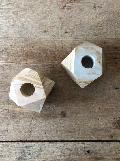 Vintage Italian Stone Candle Holders