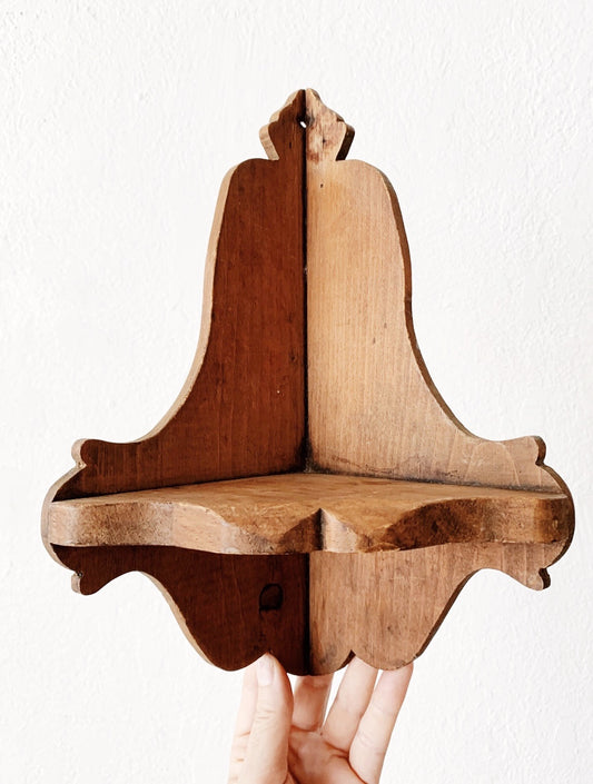 Vintage Wood Corner Shelf