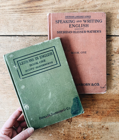 Vintage English School Books Pair