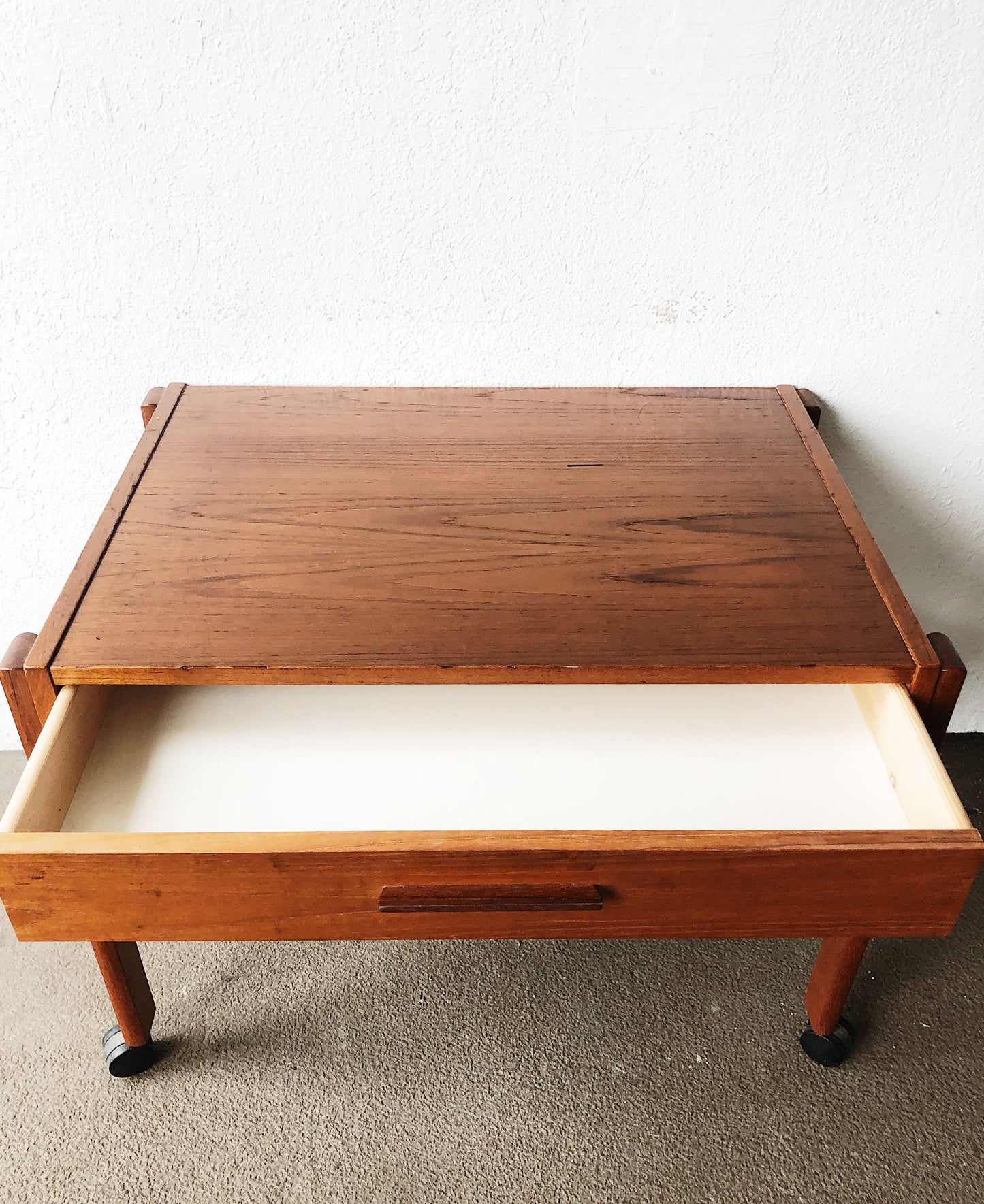 Vintage Danish Teak Rolling Cart