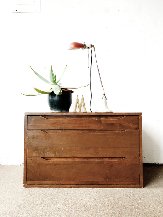 Mid Century Low Profile Wood Chest