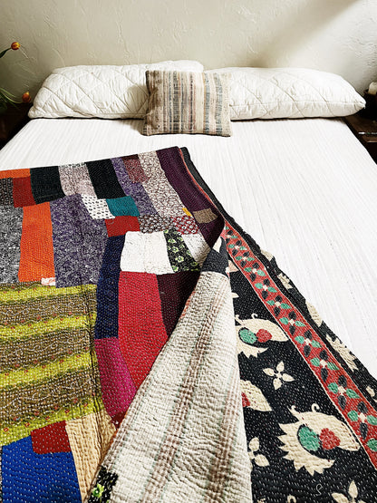 Handmade Cotton Kantha Quilt