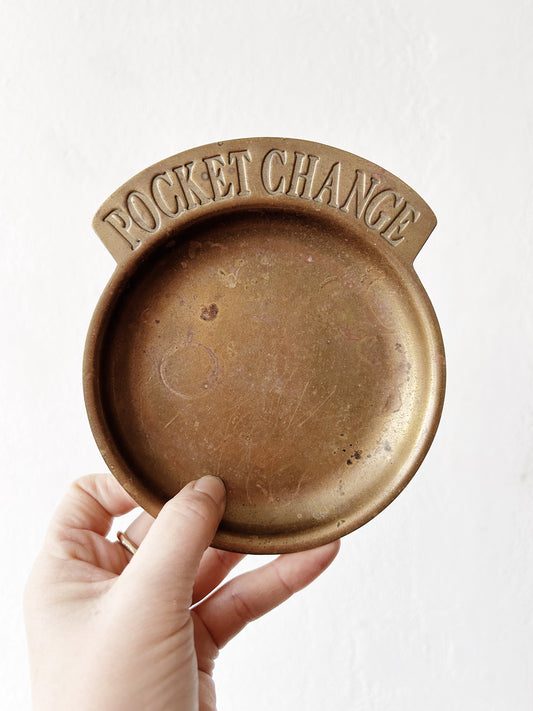 Vintage Brass Pocket Change Dish