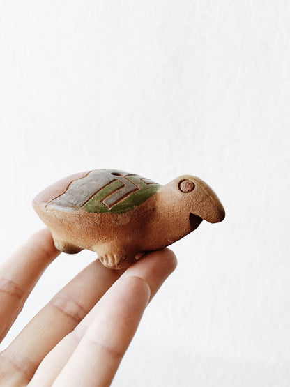 Vintage Clay Turtle Whistle