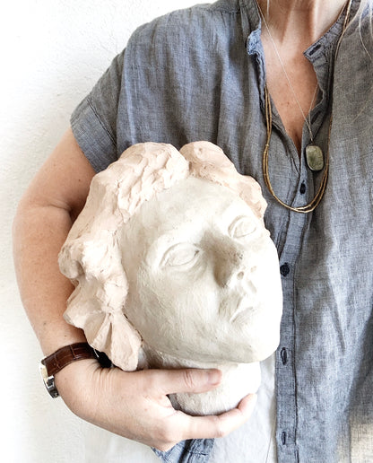 Large Vintage Original Clay Sculpture