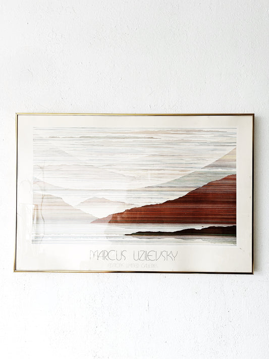 Vintage Framed Marcus Uzilevsky ‘Gateway’ Linear Litho