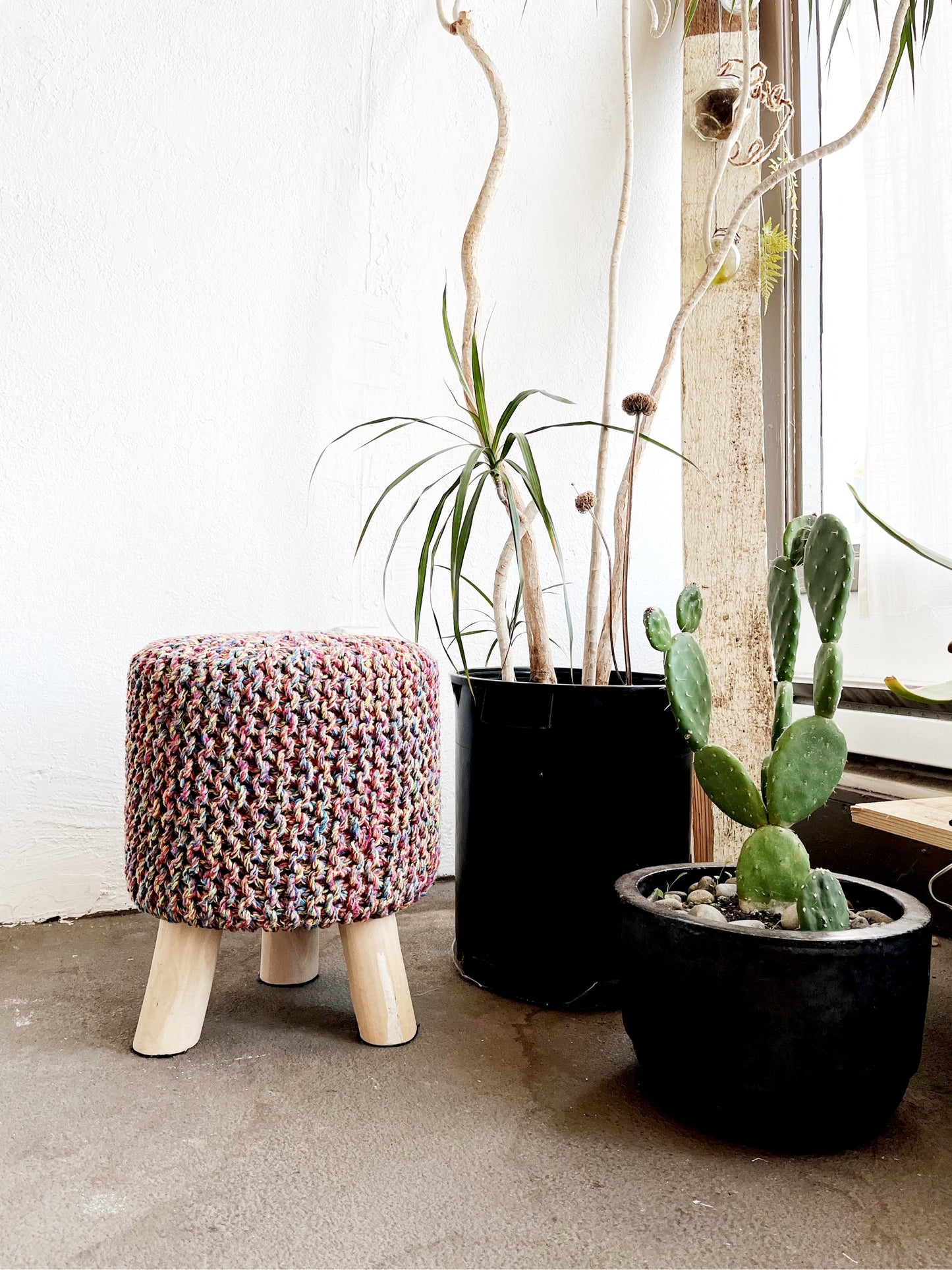 Contemporary Crocheted Stool