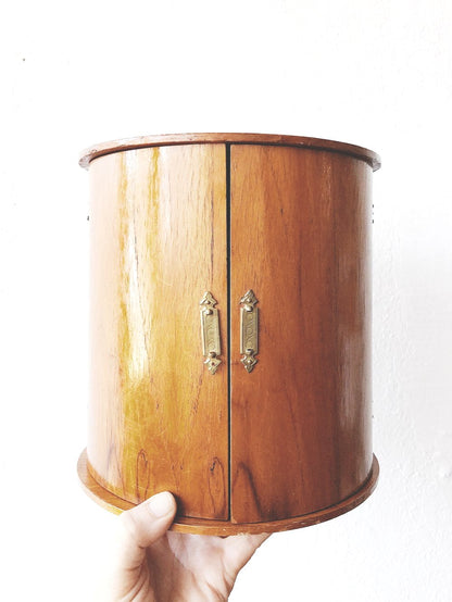 Vintage Round Wooden Chest