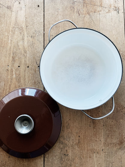 Mid Century Catherine Holm of Norway Lotus Enameled Stock Pot