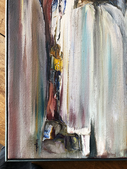 Original Vintage Waterfall Oil Painting