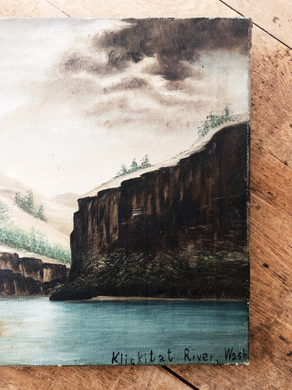 Antique Landscape Oil on Linen