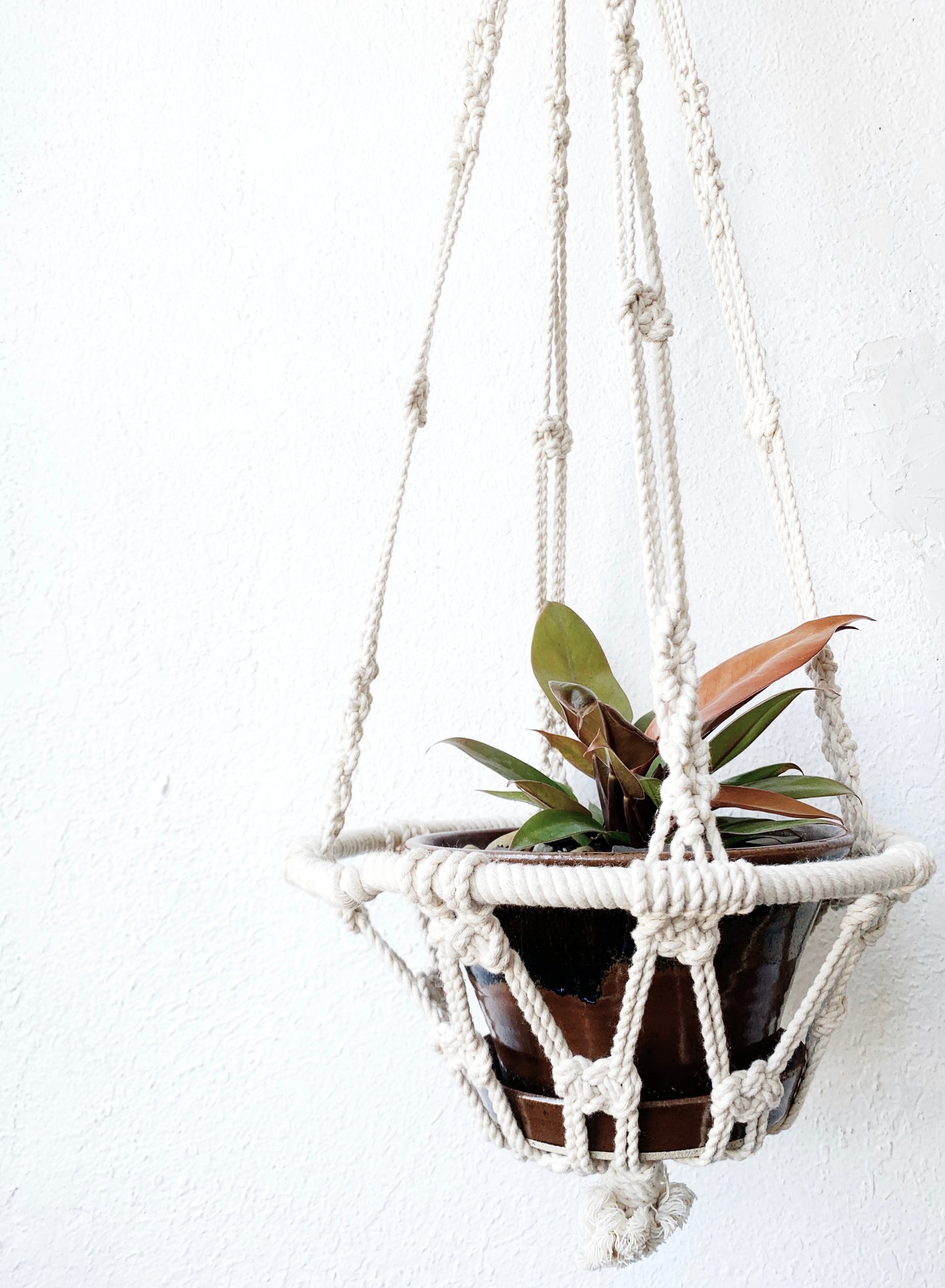 Vintage Macrame Basket Plant Hanger